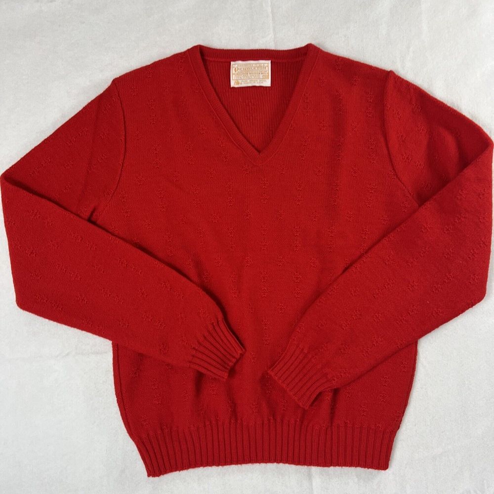 Pendleton Sweater Women's Med? Red Crew Pullover 100% Virgin Wool Size 38